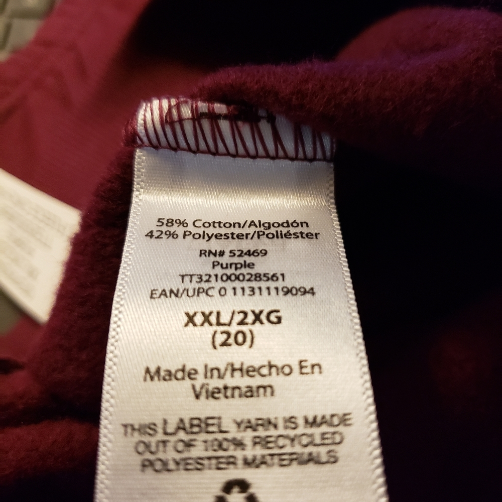 Time & Tru Purple Sweat IT Fleece Cinch‎ Pant  XXL - Picture 8 of 8